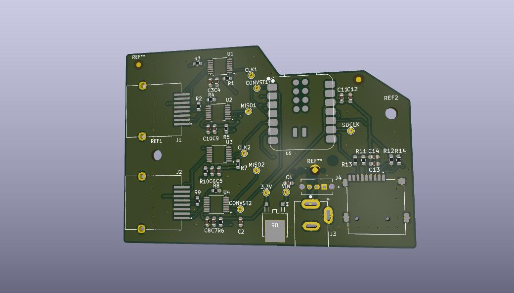 Mixed-signal ballistocardiogram data-acquisition PCB