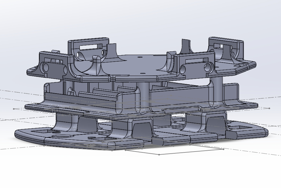 SolidWorks assembly of the autonomous FPGA robot chassis